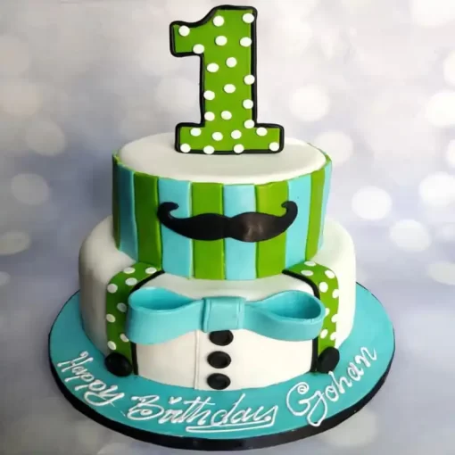 2 Tier First Birthday Cake From Lallantop Cake Shop - Delivery In East Delhi, South-East Delhi, Ghaziabad, And Noida