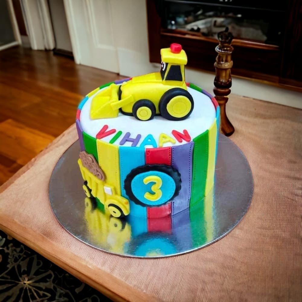 SweetThings: 2nd Birthday: Yellow Tractor Cake