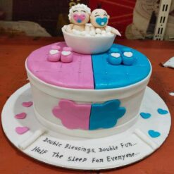 Twin Baby Shower Bathtub Celebration Cake from LallanTop Cake Shop - Delivery in East Delhi, South-East Delhi, Ghaziabad, and Noida