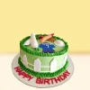 Cream Fondant Cricket Pitch Cake - LallanTop Cake Shop