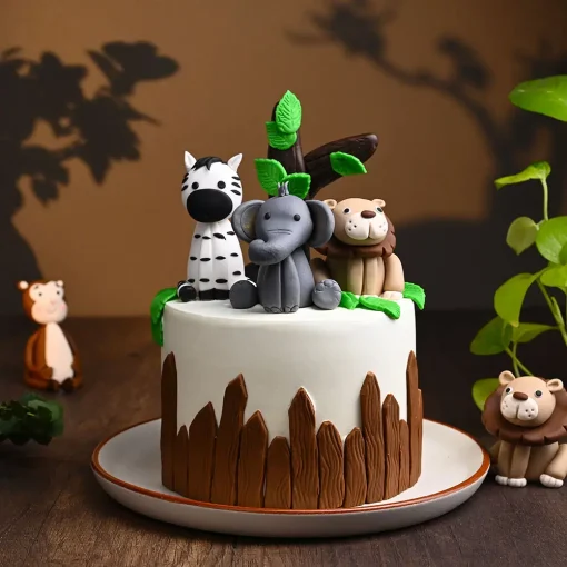 jungle safari celebration cake from lallantop cake shop noida and east delhi From LallamTop Cake Shop